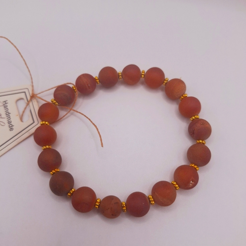 Natural Handmade Agate Druzy Bracelet
